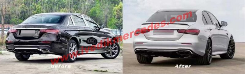 W213 E SERİSİ 2021+ E63 DİFÜZÖR VE SİYAH EGZOZ SETİ (AMG SEDAN)