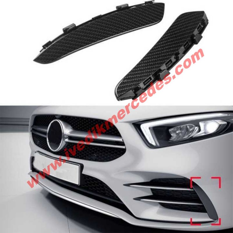 MERCEDES W177 A SERİSİ 2019+ ÖN TAMPON YAN BIÇAKLARI - 2 PARÇA - KARBON