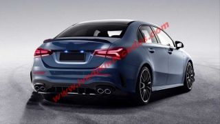 MERCEDES A45 W177 SEDAN 2019+ DIFÜZÖR & EGZOZ SETI - SIYAH EGZOZ ILE