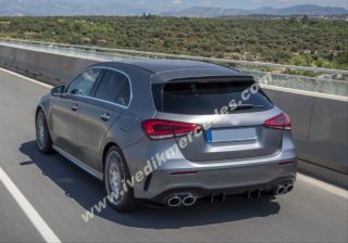 MERCEDES A45 W177 HB 2019+ SILVER DIFÜZÖR & EGZOZ SETI- SILVER EGZOZ ILE